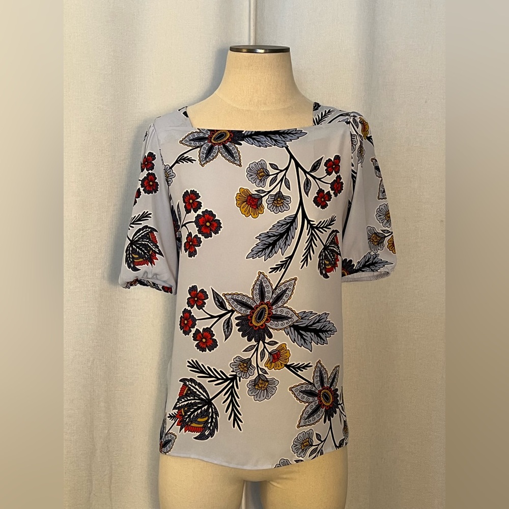 LOFT light blue paisley blouse. Size S